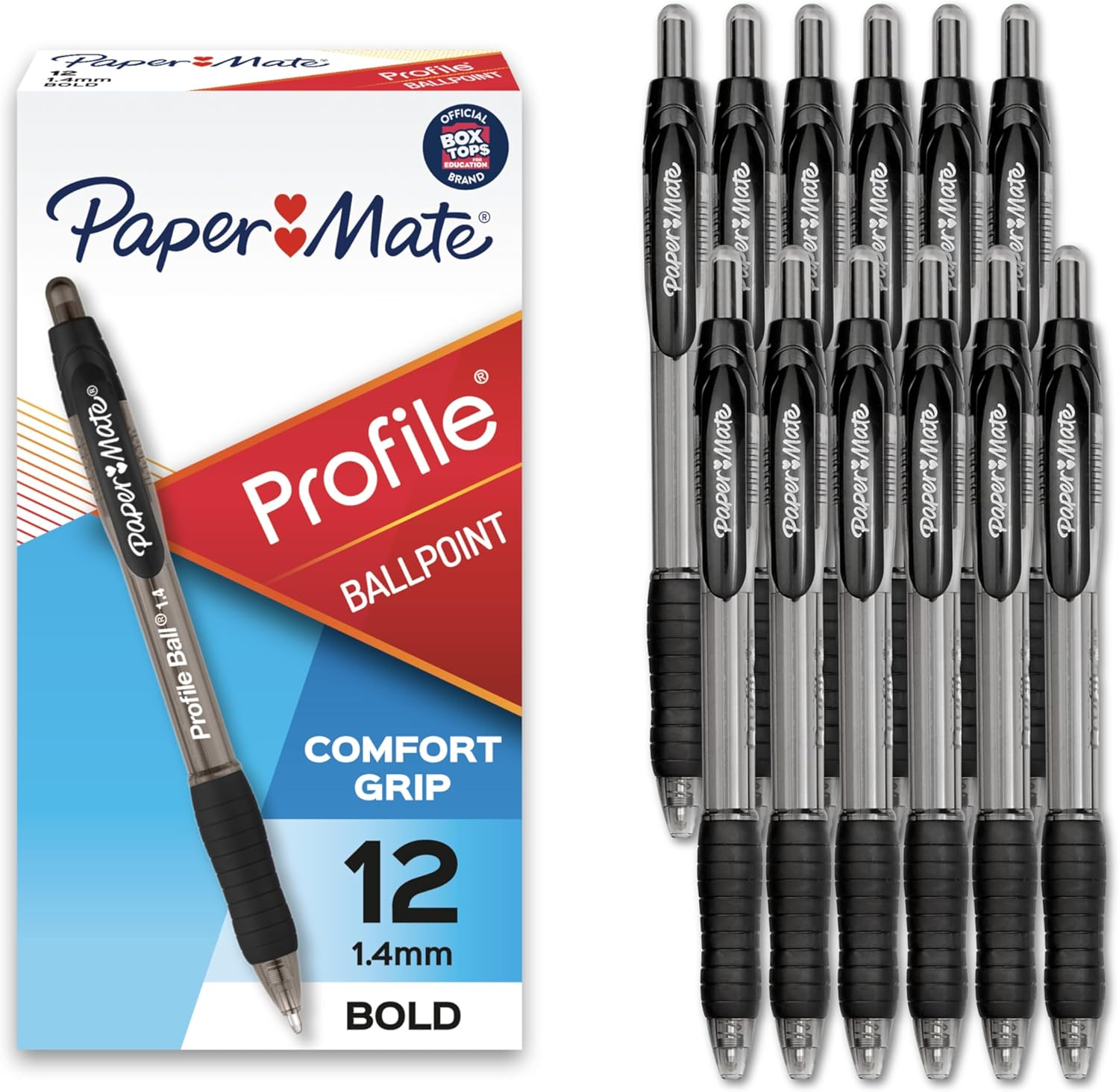 Paper Mate Profile Retractable Ballpoint Pens, Bold Point (1.4mm