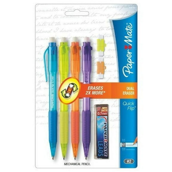 Paper Mate Quick Flip 0.7MM Mechanical Pencil Starter Set, 4 Mechanical Pencils (1808783)