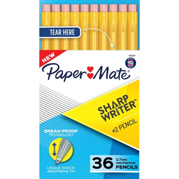 Paper Mate SharpWriter Mechanical Pencils, 0.7 mm HB #2 Lead, 36 Count
