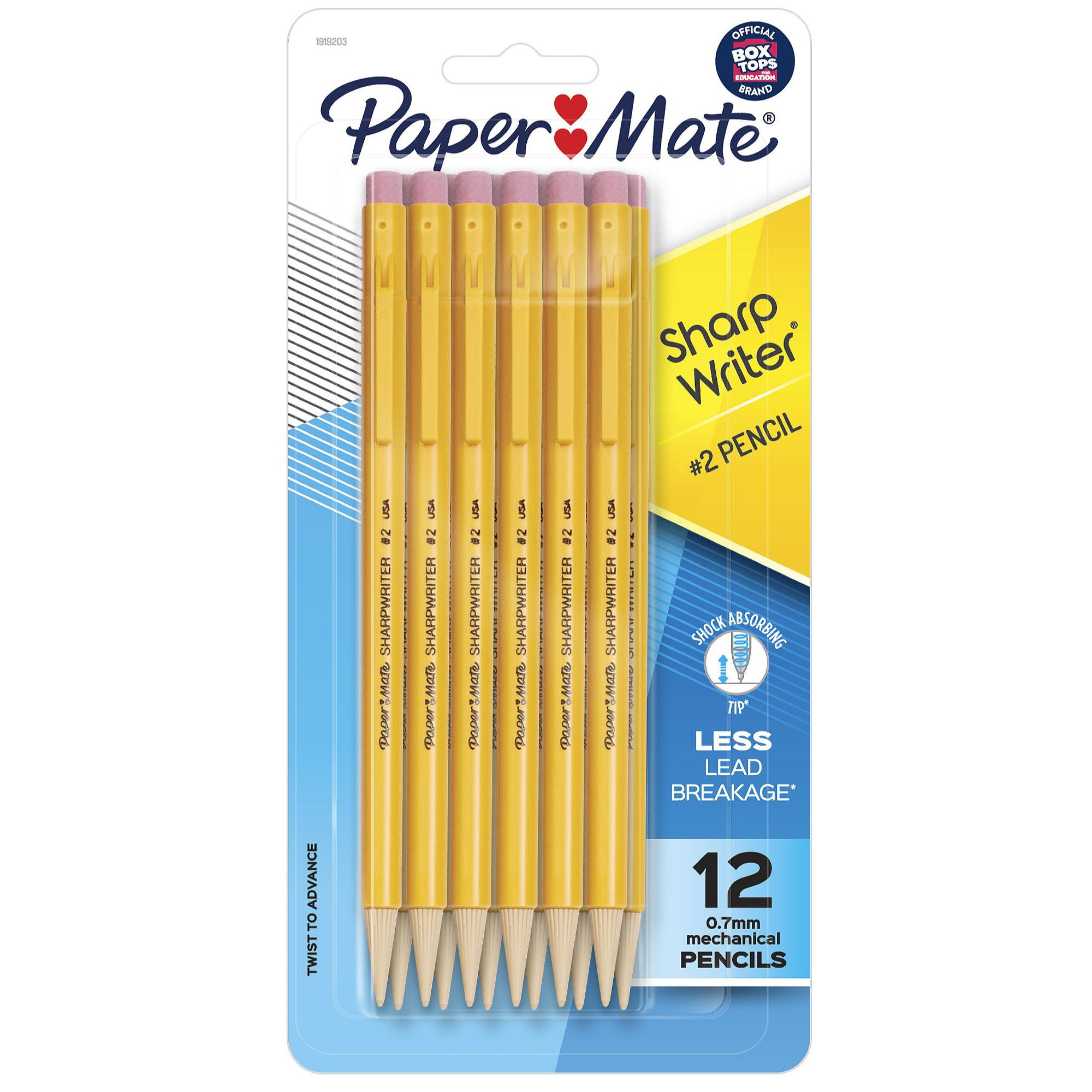 Paper Mate Sharpwriter Mechanical Pencils, Yellow, 12pk