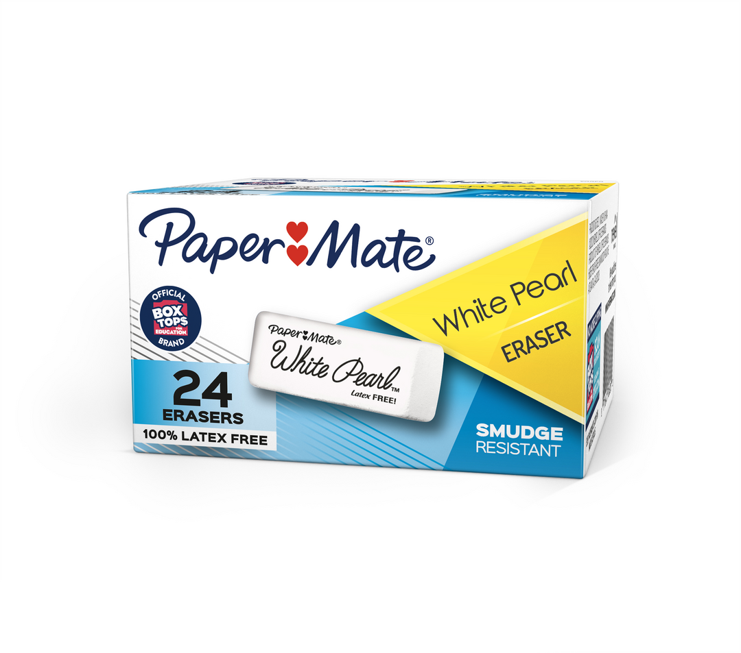 Paper Mate White Pearl Erasers, Latex-Free, Smudge-Resistant, Large ...