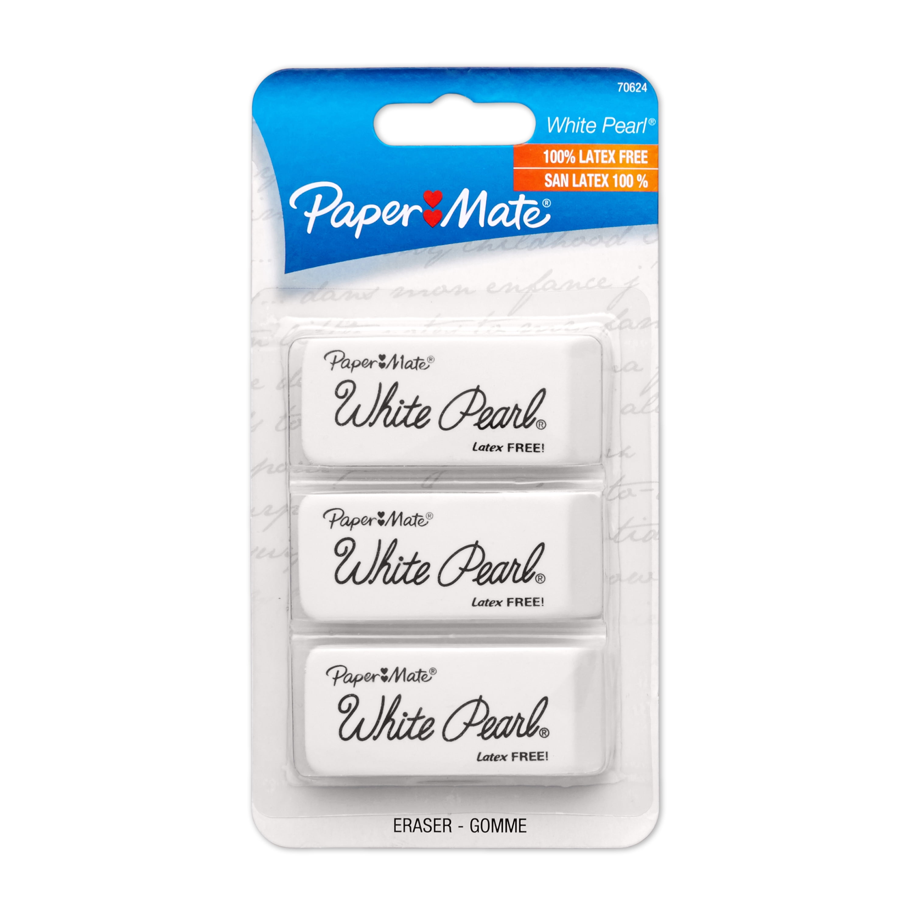 Westcott Latex Free Erasers, White, Qty. 2 - Midwest Technology Products