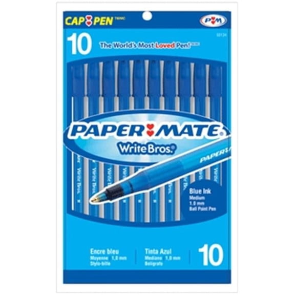 Paper Mate Write Bros. Ballpoint Blue Medium 10 Pk Pack Of 12