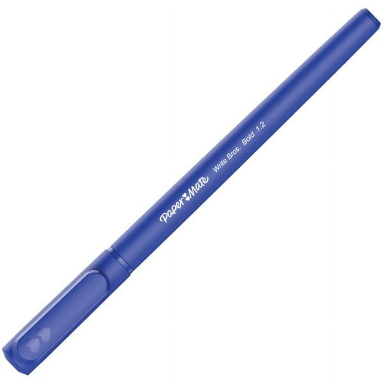 Write Bros. Ballpoint Pen, Stick, Bold 1.2 mm, Blue Ink, Blue Barrel, Dozen Write Bros. Ballpoint Pen, Stick, Bold 1.2 mm, Blue Ink, Blue Barrel, Dozen