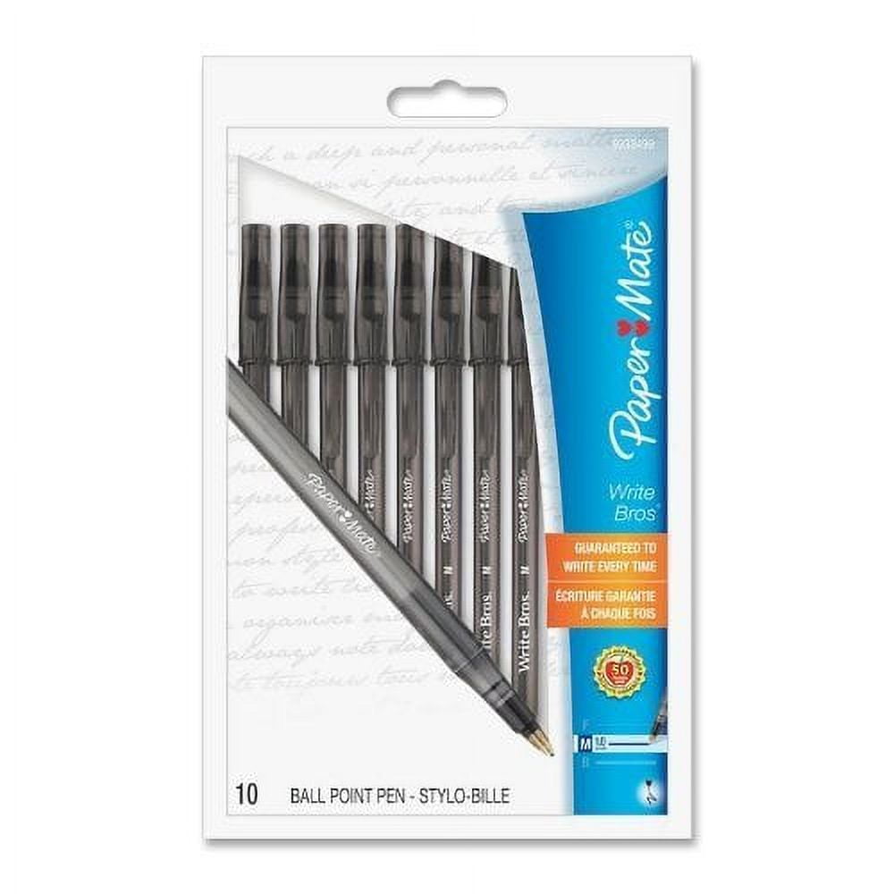 Paper Mate Write Bros Ballpoint Pens, Medium Point (1.0mm), Black, 10