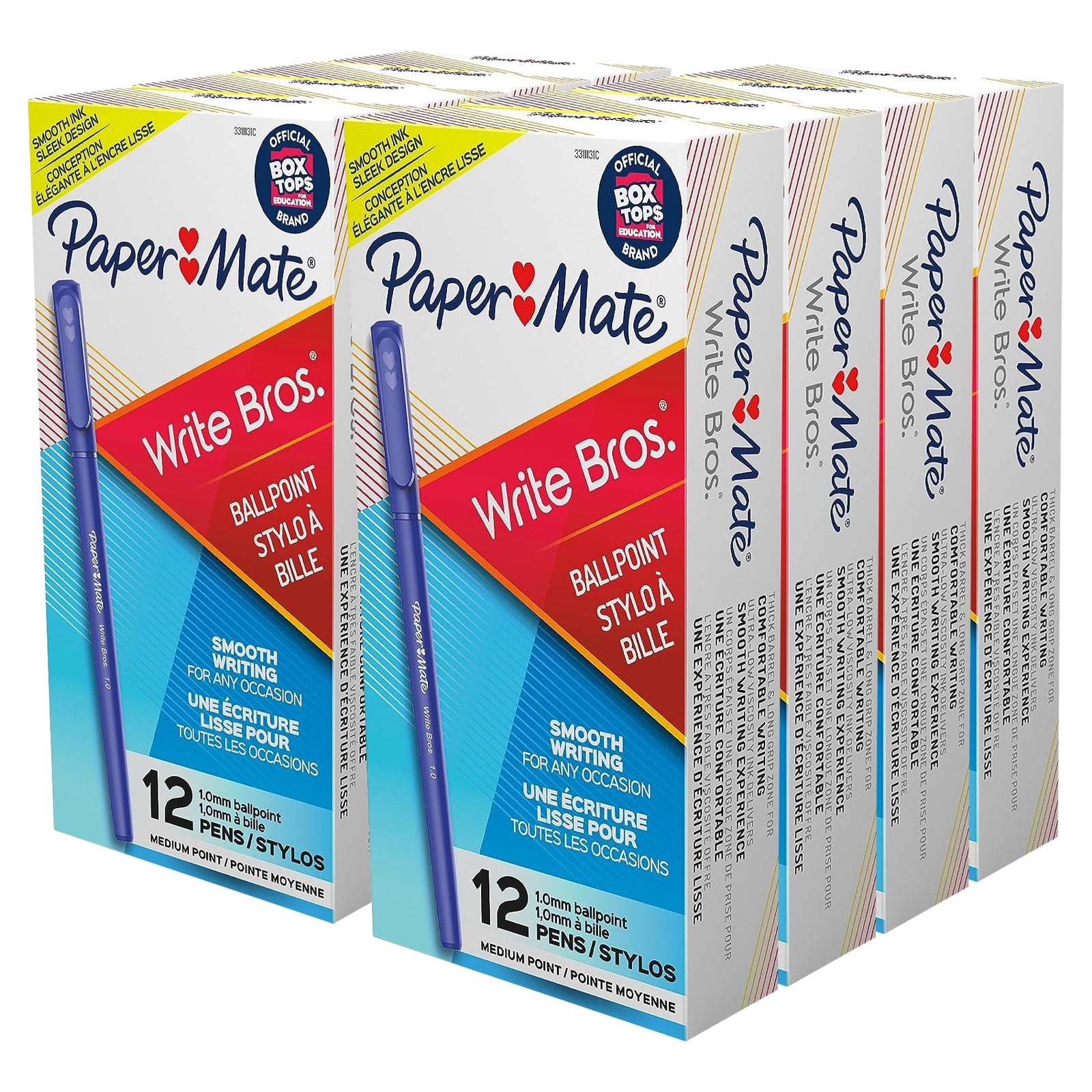 Paper Mate Write Bros Stick Ballpoint Pens, 1.0mm, Medium Point, Blue ...