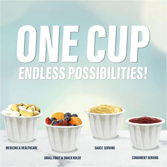Paper Medicine Cups Disposable 1 oz 2500 pcs, Paper Condiment Cup 1oz ...