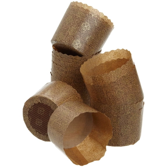 Paper Muffin Cupcake Molds 25-Pack, Brown/Gold Pattern, 2.75-Inches W x 2-Inches H
