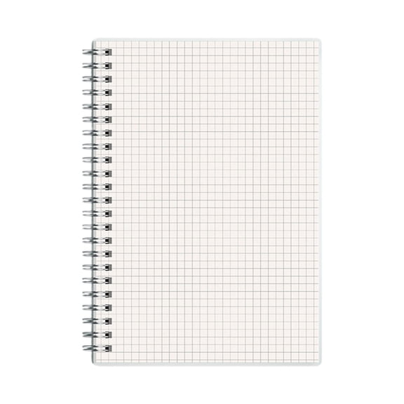 Paper Notebook A5 Spiral Graph Grid Ruled Journal 80 Pages Thick Paper Flexible Plastic Cover for School Writing Work Small Graph Paper Notebook