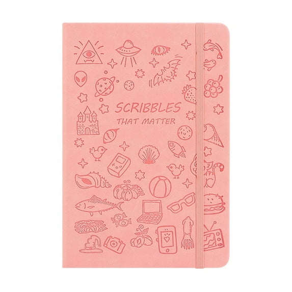 Paper Notebook A5 Stamped Cute Cartoons Softcover Diary with Elastic Bandage and Bookmark Strip for Student Business Notepad