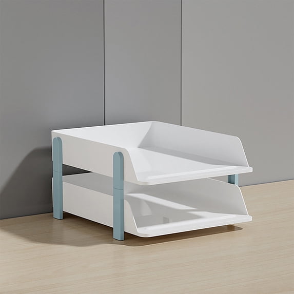 Paper Organizer for Desk, 8.66*10.23*13.26 Inch 2 Tier Paper Organizer Storage, File Organizer Paper Sorter, Desktop Paper Storage Holder Document Holder for Home Office School