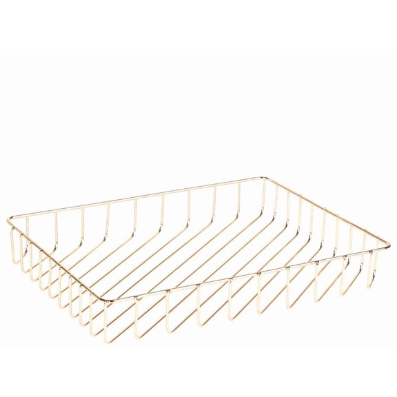 Paper Organizer for Desk Metal Paper Tray Large Capacity Letter Tray File Holder Mail Inbox Storage Organizer Basket for Office Classroom Desktop,12.5" x 9.4" x 1.9",Gold