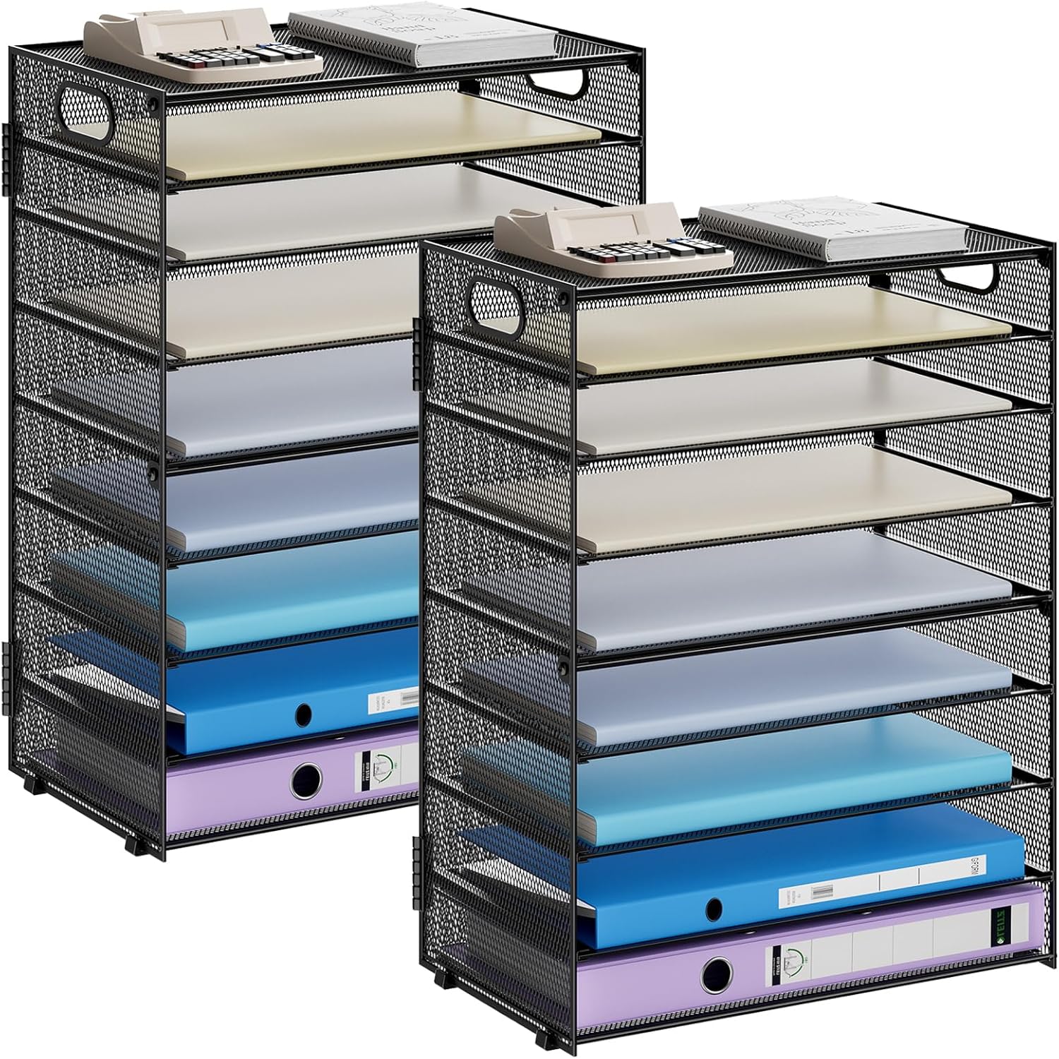 Paper Organizer Letter Tray - Mesh Desk File Organizer with Handle ...