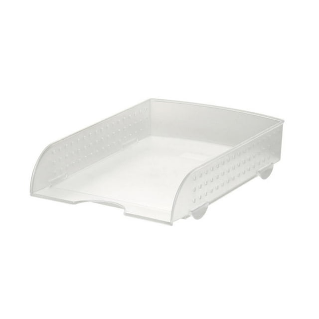 Paper Organizer Letter Tray, Plastic Stackable Desk File Organizer, Office Organizer for File Paper, Ipad, Letter, A4 Office File, Books, Notes, Etc (Clear) 8.77x12.2x2.55"