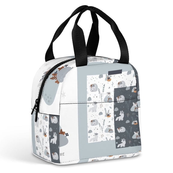 Paper Paper Product Polar Bear Graphics Bear Graphic Design Large Capacity Lunch Bag Insulated Lunch Box for Men Women Travel Office Picnic Portable Lunch Tote Bag