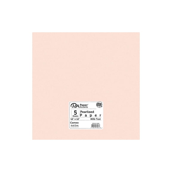 Paper Pearlized 12x12 80lb Cameo 5pc