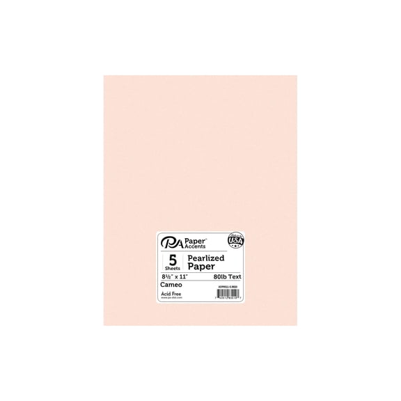 Paper Pearlized 8.5x11 80lb Cameo 5pc
