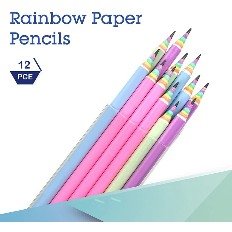 Paper Pencils Long Point Pencil Sharpeners, Cute Colored Paper Pencils for  Kids, Portable Fun Pencil Set for Classroom School Supplies 