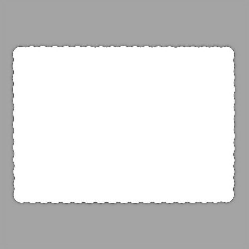 Paper Placemats for Dining Table Disposable Scalloped Edges Blank Table