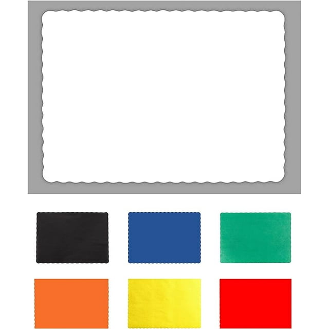 Paper Placemats for Dining Table Disposable Scalloped Edges Blank