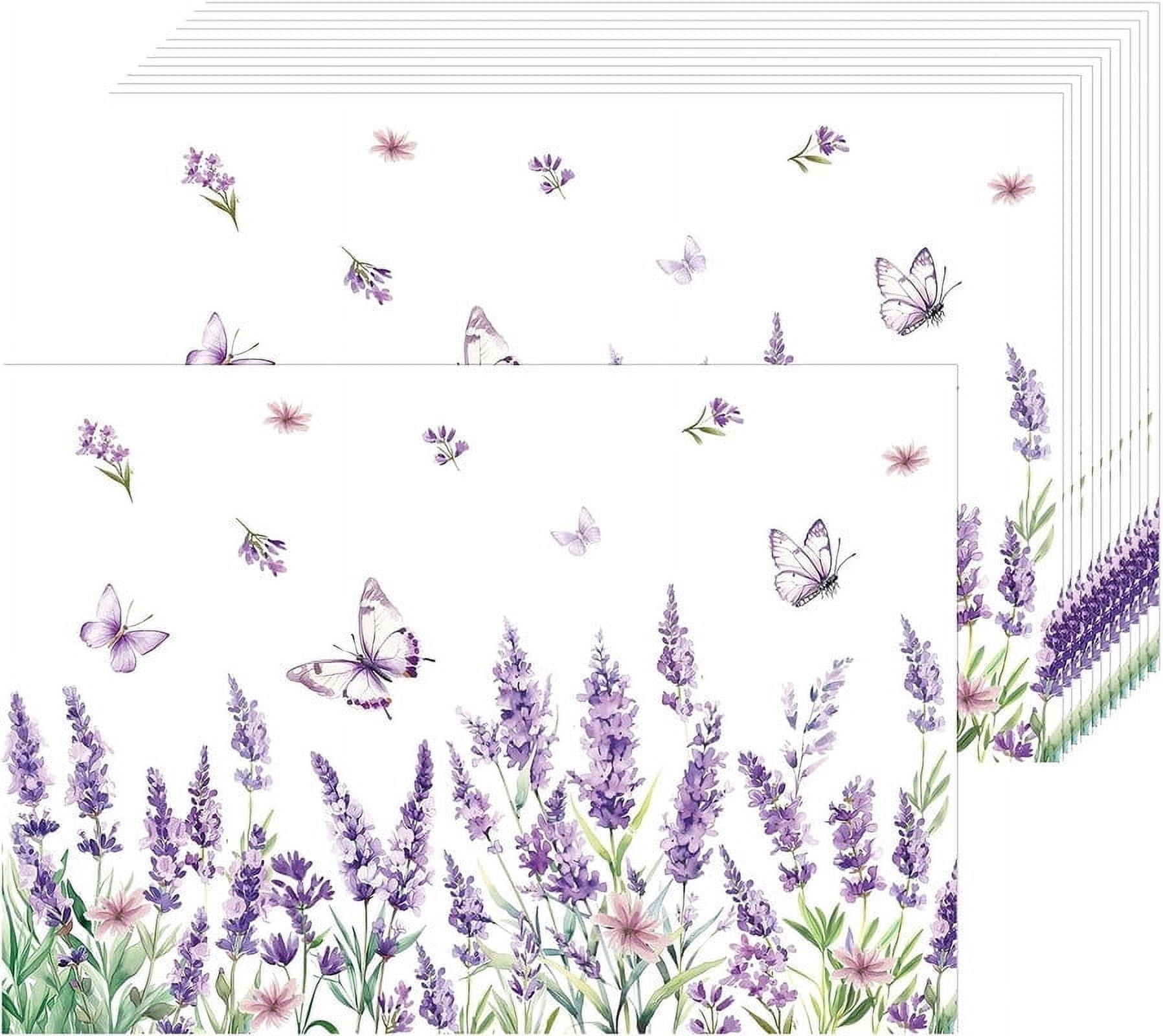 Paper Placemats Disposable 50 Pack Lavender Spring Placemats 16x 11 ...
