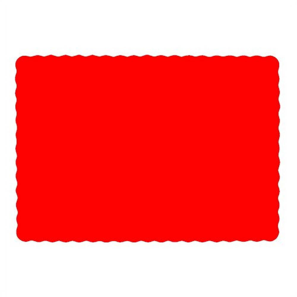 24-Pack Disposable Round Paper Placemats - 13.5 Inch Diameter For Parties, Dining, Holidays (Red Love)