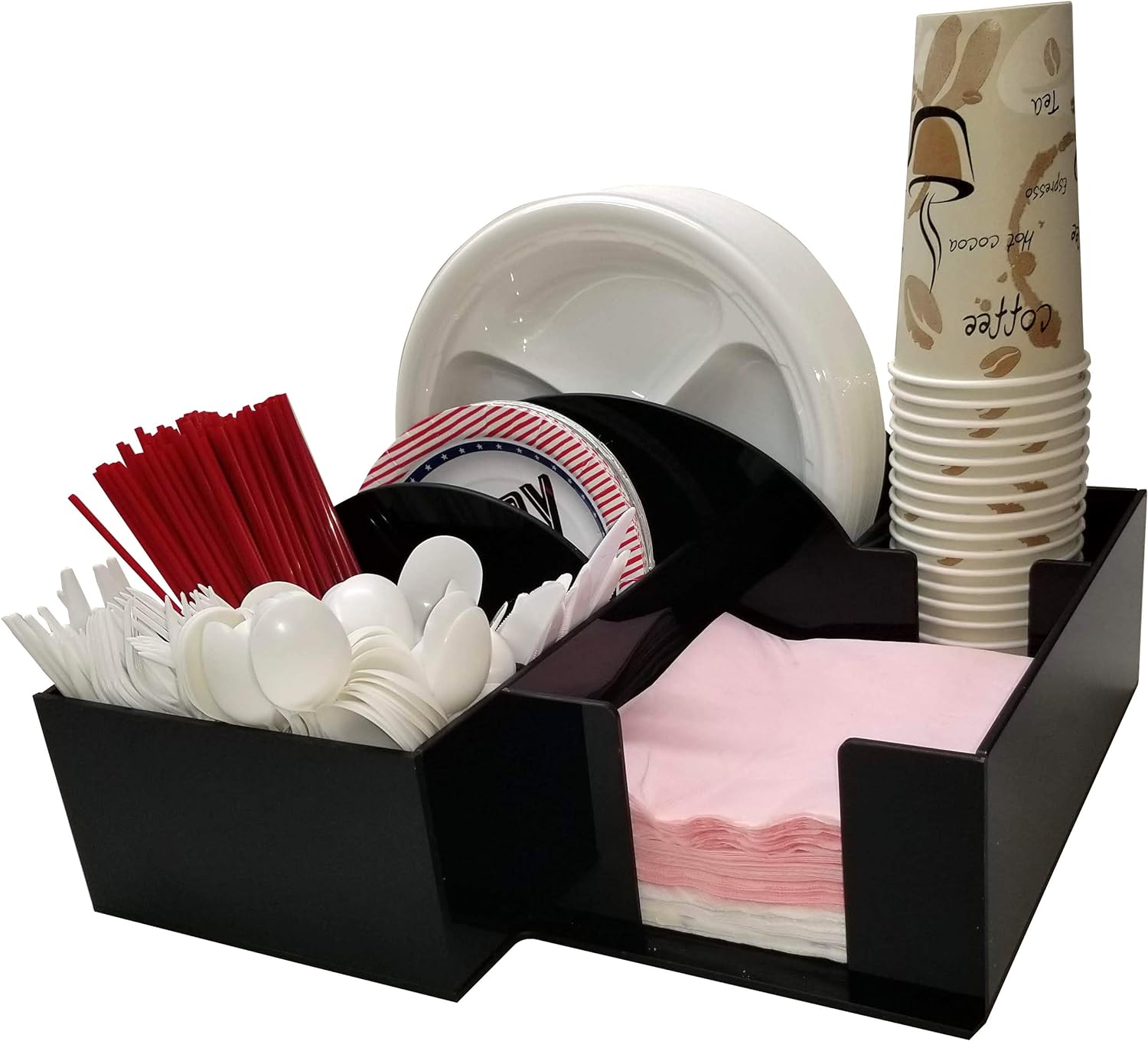 Paper Plate Dispenser And Appetizers Plate, Bowl Or Napkin Barbecue