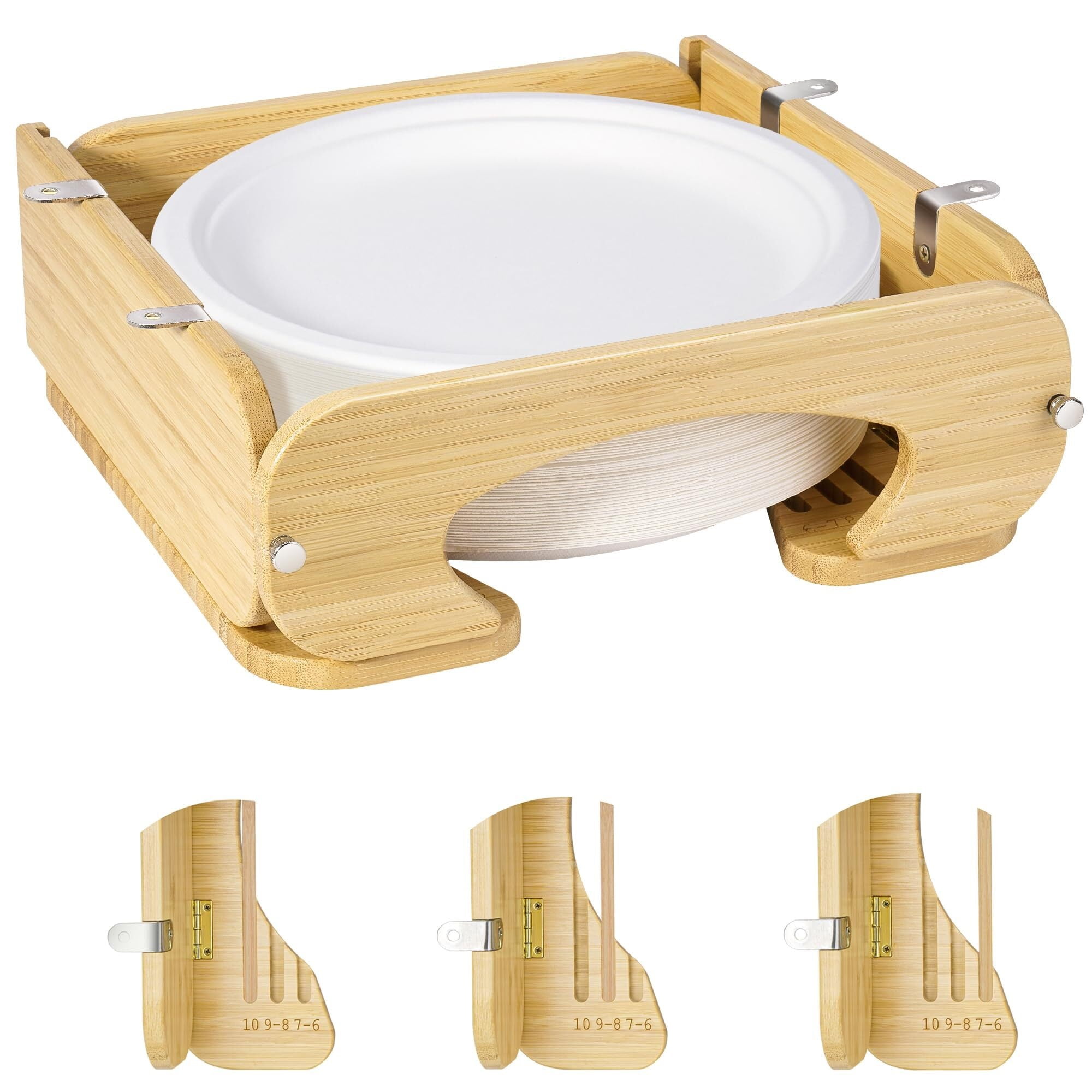 Paper Plate Dispenser, Paper Plate Dispenser Under Cabinet for Size 6 ...