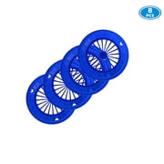 Paper Plate Holders Reusable 10 Inch Plastic W/Snap in Grooves, Holds 9" Round Plates for Themed Parties, Heavy Duty Picnic Supplies 8 Count Blue Color