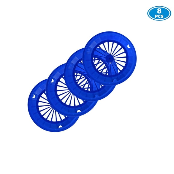 Paper Plate Holders Reusable 10 Inch Plastic W/Snap in Grooves, Holds 9" Round Plates for Themed Parties, Heavy Duty Picnic Supplies (8 Count Blue Color)