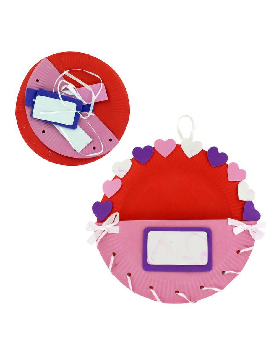 Paper Plate Valentine Holder Craft Kit, 6 Count