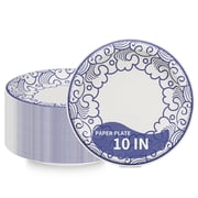 DTFMZOV Paper Plates 10 inch, 30 Pcs Everyday Use Disposable Plates, Heavy Duty Round Serving Plates for Party, Holiday, Soak and Cut Proof, Microwave & Freezer SafePropitious Cloud