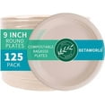 Paper Plates, 100 Compostable, Heavy Duty, Made With Sugarcane Bagasse
