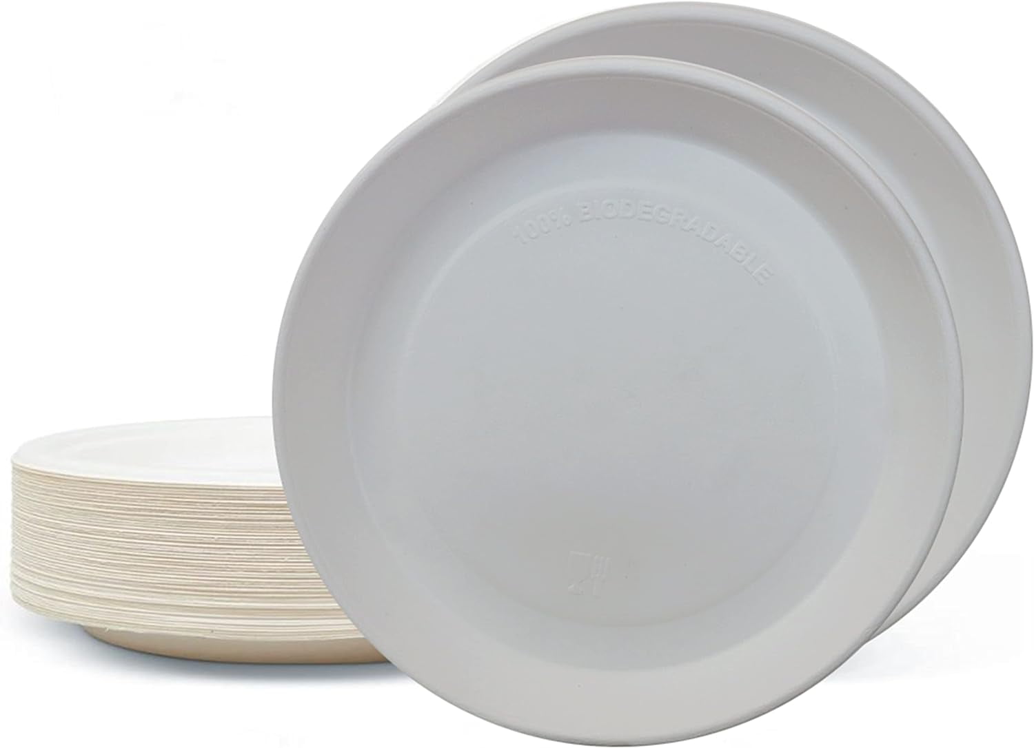 Paper Plates 12 Inch - [Pack of 125] Disposable 100% Compostable Plates - Heavy Duty Eco-Friendly - Sugarcane Bagasse Fiber Biodegradable Large Dinner Plates