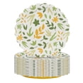 thumbnail image 1 of Paper Plates, 30 Count 7 Inch Disposable Round Dinner Plates with Yellow Floral Pattern, Heavy Duty Soak-Proof Cut-Resistant Microwave Safe for Party, BBQ, Picnic and Family Use, 1 of 8