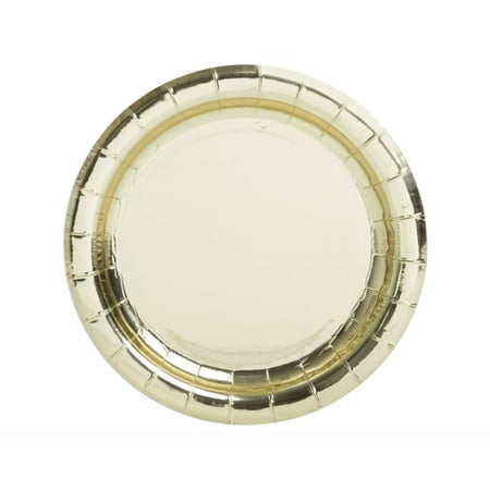 Paper Plates, 7 in, Gold Foil, 8ct