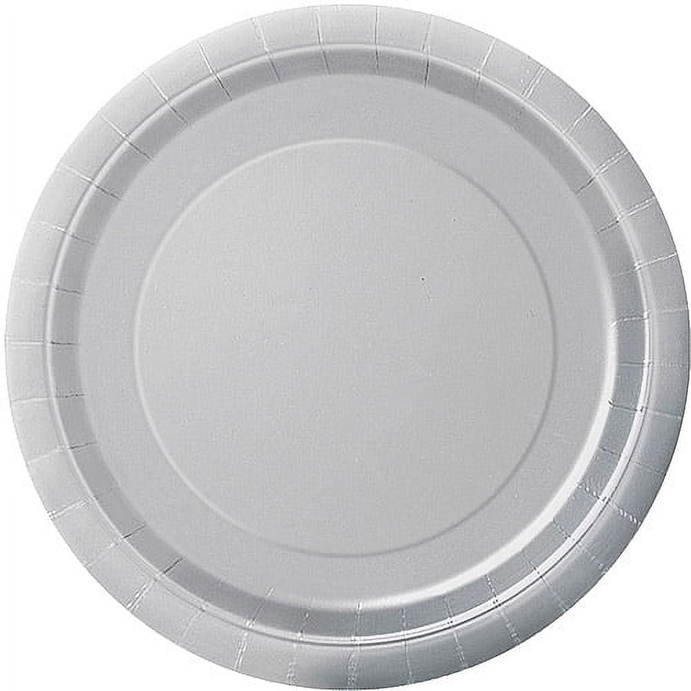 Silver and top white paper plates