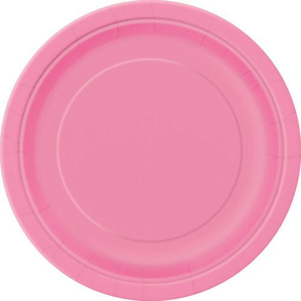 Pink disposable shop plates