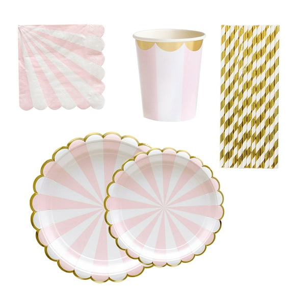 Paper Plates Disposable 7 Inch Tableware Afternoon Tea Party Supplies Dish Set Child