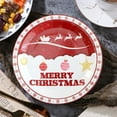 thumbnail image 1 of Paper Plates Disposable Painted Paper Plates For Christmas Parties Water Proof Oil Draining Thickened Sturdy Based Pulp Best Christmas Gifts 2025 Christmas Table Runner Dessert Plates, 1 of 6