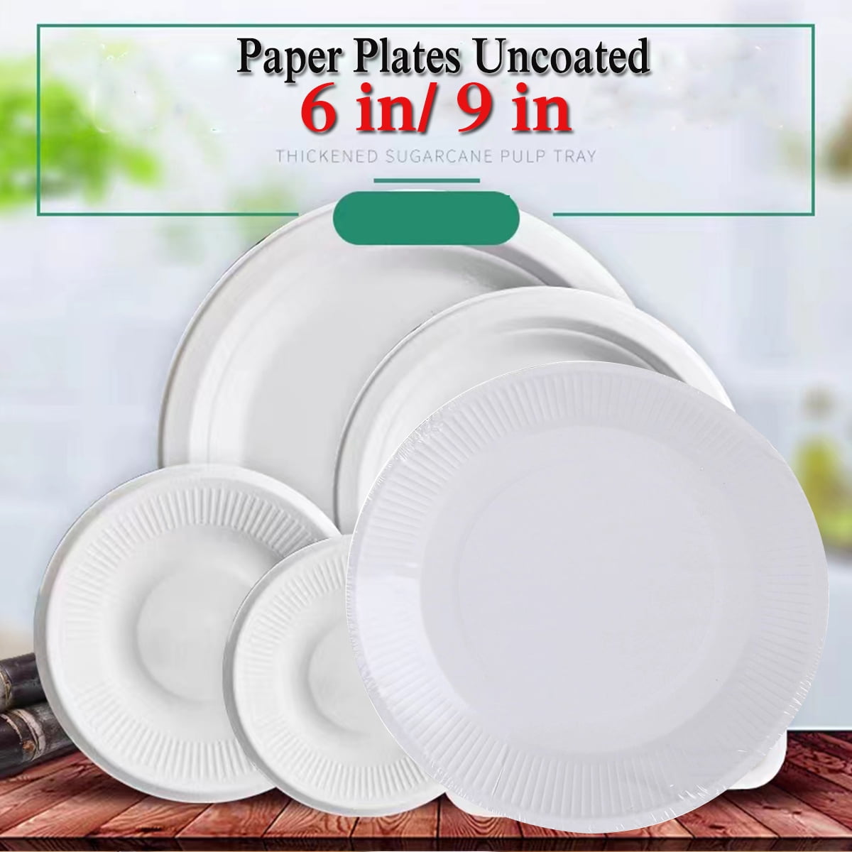 Paper Plates Uncoated, Disposable Dessert Plates Paper Plate Bulk, White