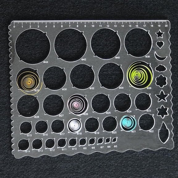 Paper Quilling Tool Circle Template Ruler Stencil Drawing Accurate Multifunction Compact for Starter Useful Craft Quilling Ruler for DIY Art