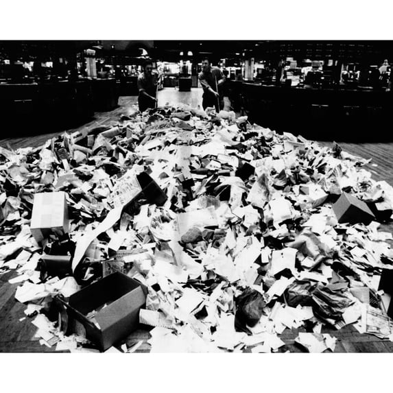 Paper Refuse After Heavy Trading On The New York Stock Exchange On Oct. 10 History (36 x 24)