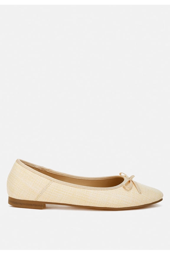 Paper Rings Raffia Ballet Flats