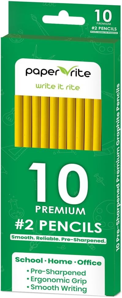 Paper Rite HB 2 Soft Yellow Pencils | Pre-Sharpened | Smooth Writing | 100 Count
