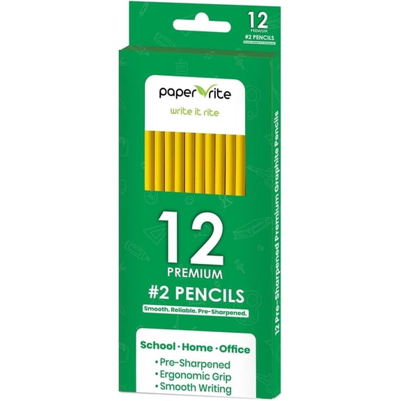 Paper Rite HB 2 Soft Yellow Pencils | Pre-Sharpened | Smooth Writing | 120 Count