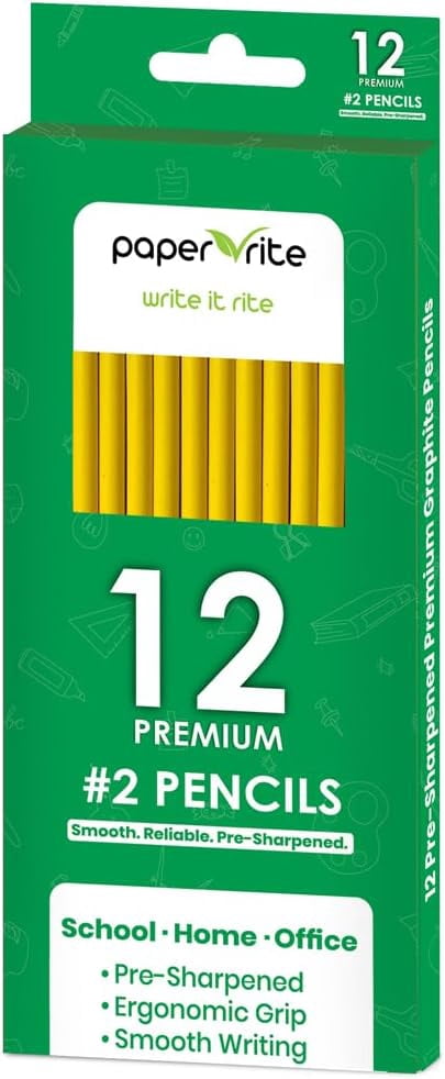 Pappe Rite Paper Rite HB 2 Soft Yellow Pencils | Pre-Sharpened | Smooth Writing ...