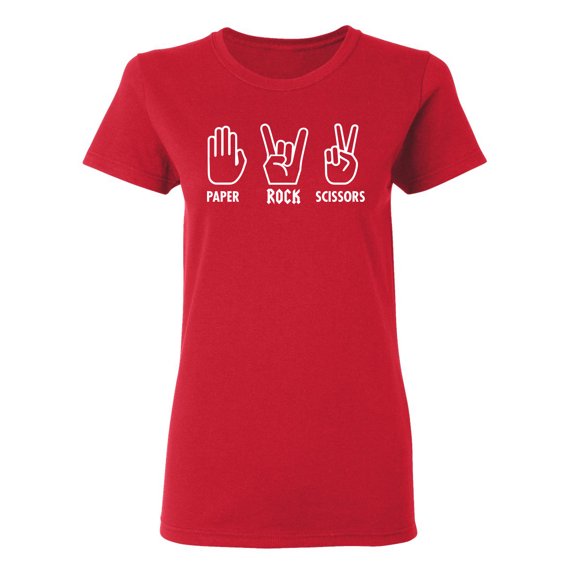 Paper Rock Scissors Sign Language Sarcastic Novelty Gift Idea Adult Humor Funny Women's Casual Tees