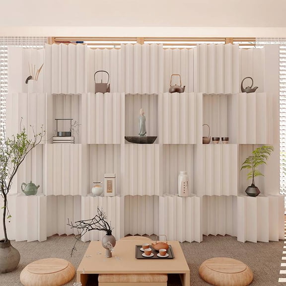 Paper Room Divider, Portable Foldable Wall Partition, Privacy Screen for Home Office, Lightweight Temporary Wall, Sturdy Paper Room Partition