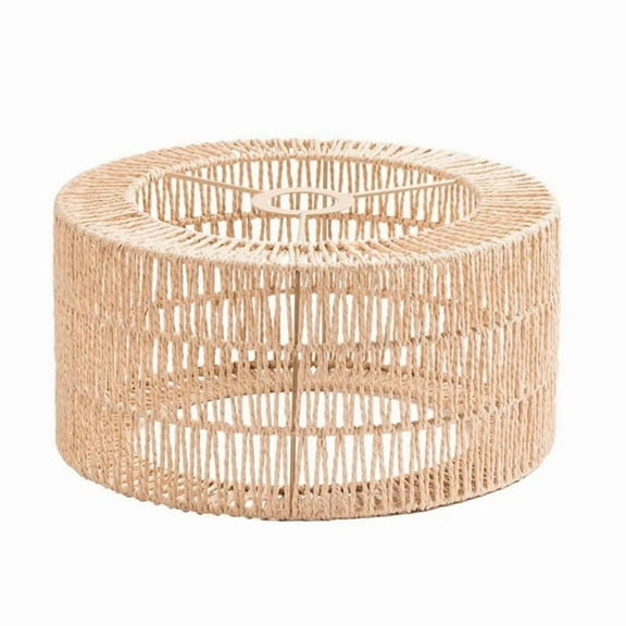 Paper Rope Lampshade Ceiling Light Shade Boho Chandelier Bulb Guard for Restaurant Cafe Living Room 30x15cm